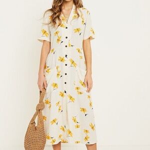 UO Floral Button-Down Midi Dress